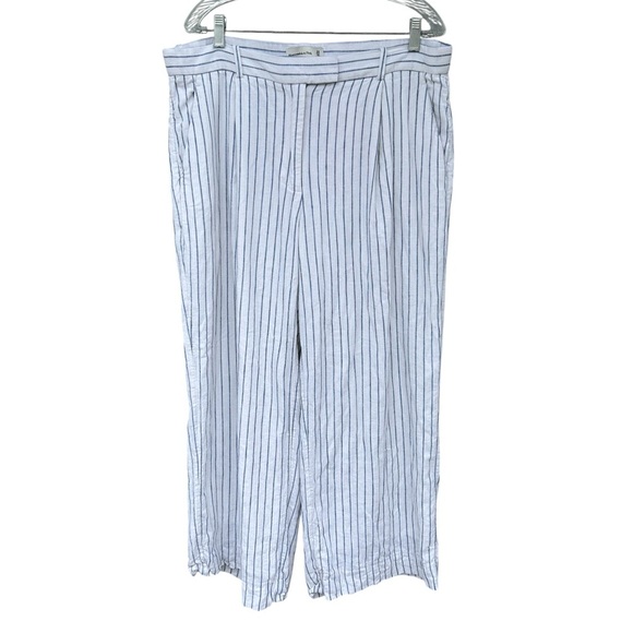Abercrombie & Fitch Linen White Sloan Pant Blue Pin Stripe - Size 33/16 Short - Picture 3 of 10
